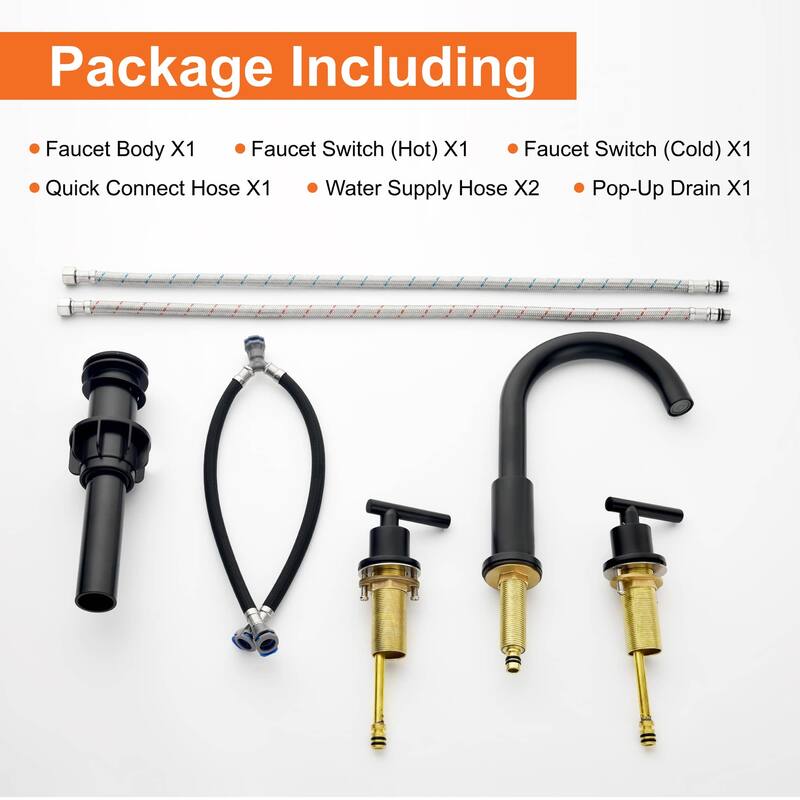 Widespread Bathroom Sink Faucet With Drain Assembly 3 Holes 8 Inch Bathroom Faucets Two Handle Modern Lavatory Basin Vanity Taps
