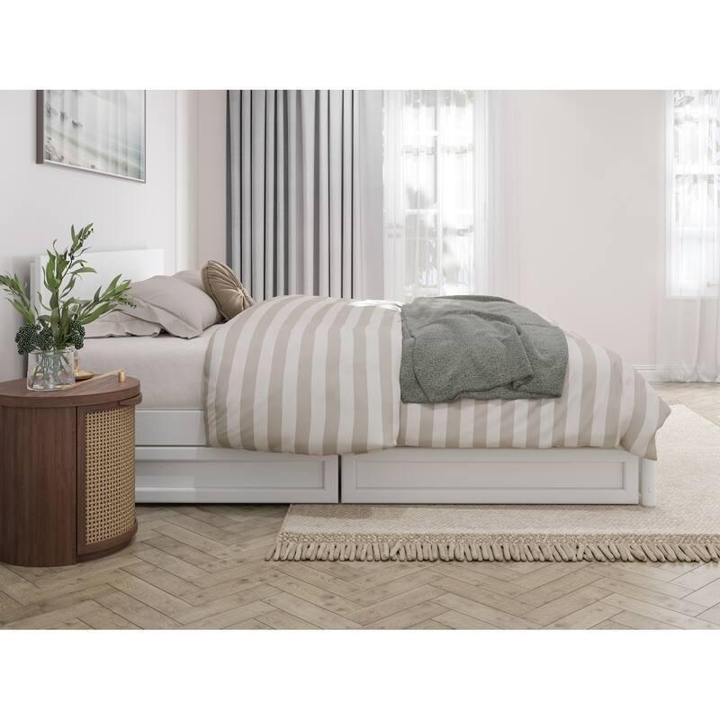 Wesley Platform Bed with Panel Footboard and Storage Drawers