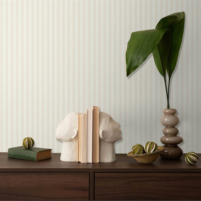 Chevron Basket Weave Timeless Quilted Feel Jute Design Wallpaper