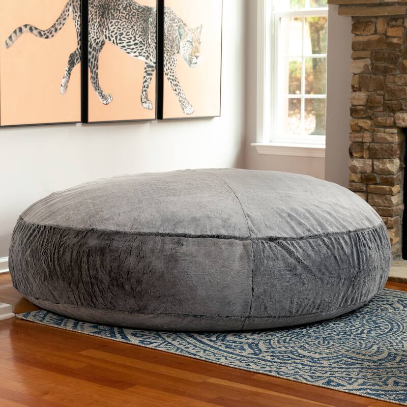 Jaxx 6 Foot Bean Bag Chair for Adults - Premium Synthetic Faux Fur