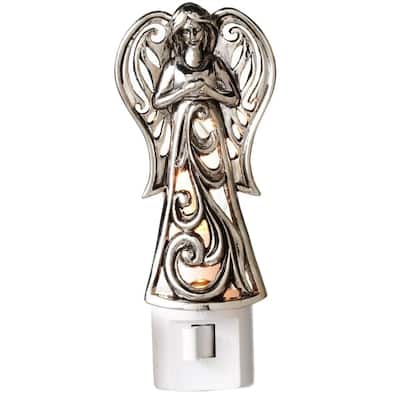 Midwest Silver Angel Night Light 7 Watt Electric Zinc Alloy