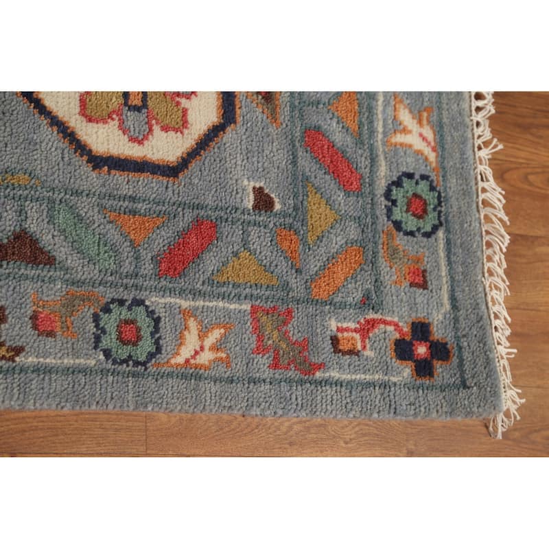 Gray Floral Oushak Oriental Large Area Rug Handmade Wool Carpet - 12'2" x 14'11"