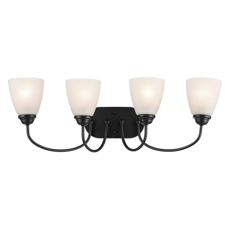 Kichler Lighting Jolie 4-Light Vanity Light with Satin Etched Glass in Black
