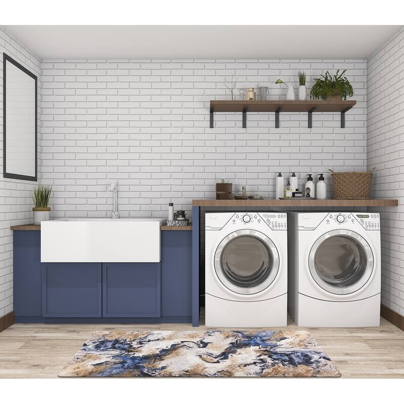 Contemporary Abstract Cushioned Anti Fatigue Standing Kitchen Mat
