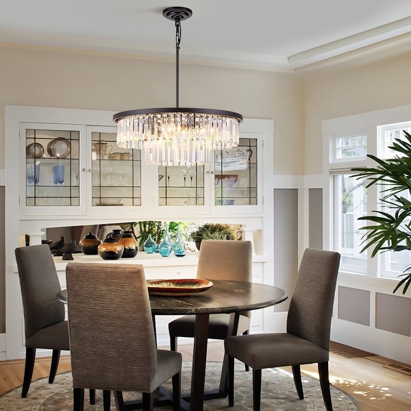 Starsky 6-Light 21in. Modern Crystal Drum Kitchen Island