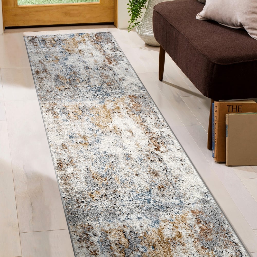 World Rug Gallery Muted Multi-Tonal Abstract Area Rug – Multi / Gray