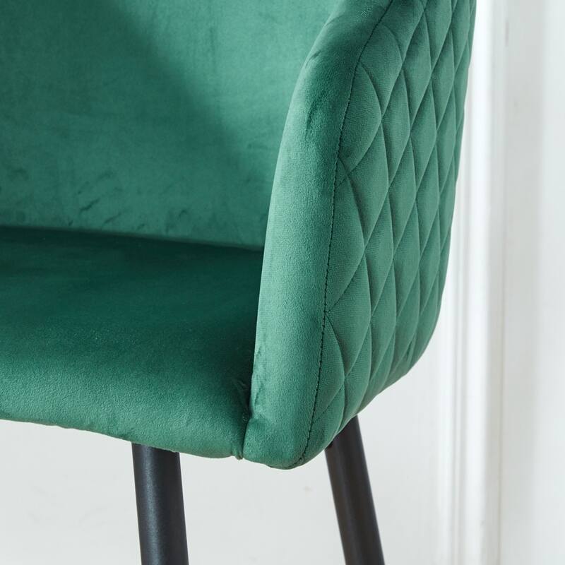 Metal Bar Stools 2-Pack, Velvet Counter Height, Kitchen Island