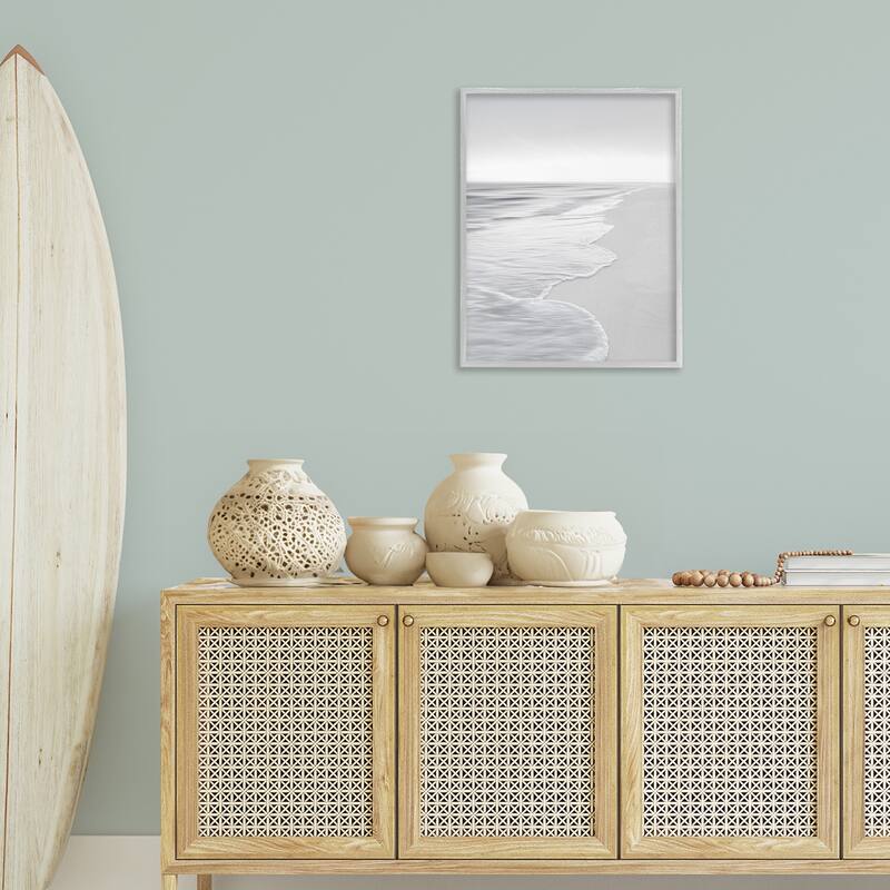 Stupell Foamy Beach Coast Framed Giclee Art Design By Maggie Olsen