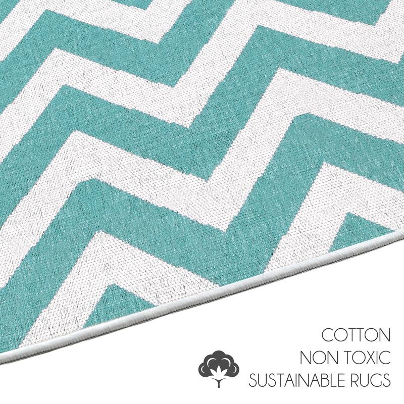 Sussexhome Heavy Duty Ultra Thin Non Slip Washable Cotton Indoor Rug - 2' x 3'