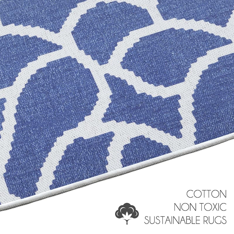 Sussexhome Heavy Duty Ultra Thin Non Slip Washable Cotton Indoor Rug - 2' x 3'