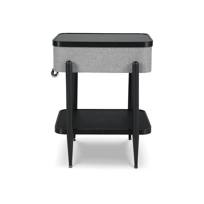 Ashley Furniture Jorvalee Gray/Black Bluetooth Enabled Accent Table with Charging Station - 16"W x 20"D x 24"H