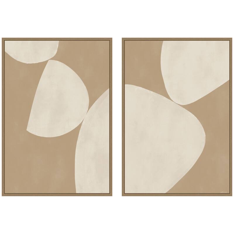 Kate and Laurel Balance 01 & 02 2 Piece Framed Canvas Wall Art Set by Gabrielly Guedes - 2 Piece Set 23x33 - Gold