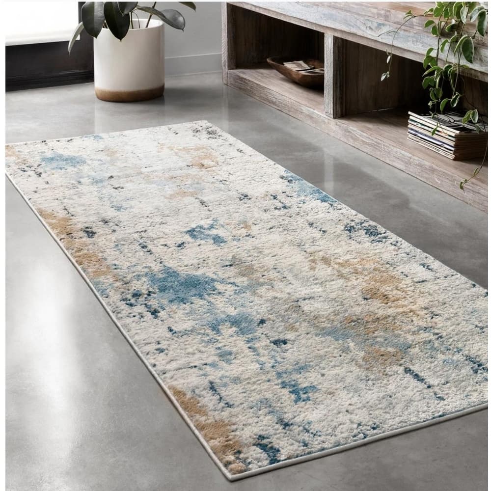 Alexander Home Keara Brushstroke Abstract Distressed Contemporary Rug