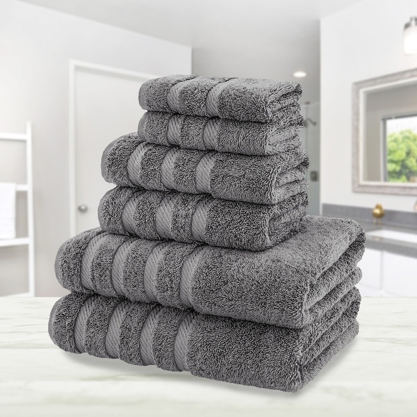6 Pc Luxury Towel Set 100% Premium Cotton Towels RED 
