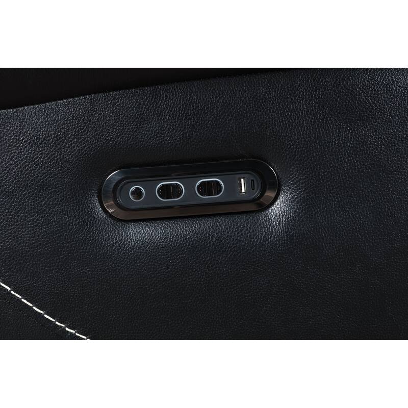 Hewitt Leather Upholstered Dual Power Recliner Chair Black