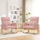 preview thumbnail 41 of 83, HOMYKA 28" Wide Rocking Chair for Nursery with Solid Wood Leg Set of 2 Pink YM