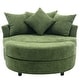 preview thumbnail 18 of 57, Roomfitters Modern 360° Swivel Barrel Chair with Hidden Storage Ottoman, Chenille Upholstery and Four Pillows