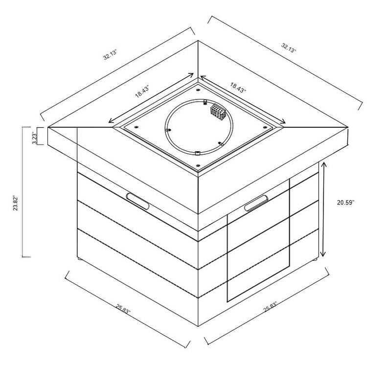Smokeless Propane Gas Fire Pit - Fireplace for Outdoor Heating