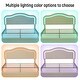 preview thumbnail 6 of 18, Beige Upholstered Platform Bed with Curve LED Headboard, Queen Size
