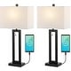 preview thumbnail 9 of 22, JONATHAN Y Lucie 28.5" Vintage Industrial Iron LED Table Lamp with Pull-Chain and USB Charging Port, (Set of 2)