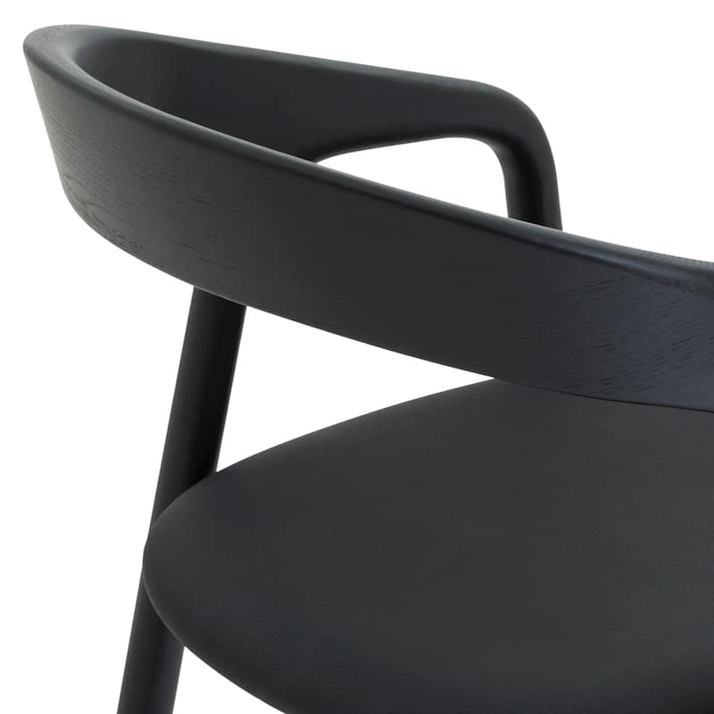 Apache Black Oak Solid Wood and Faux Leather Counter or Bar Stool