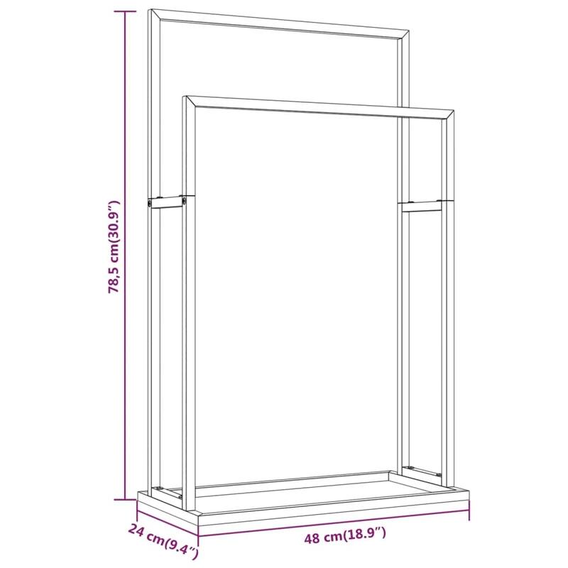vidaXL Towel Rack Freestanding 2 Tier Towel Holder Stand for Bathroom Iron
