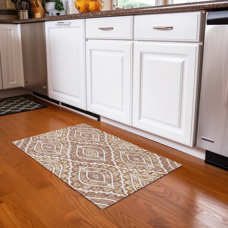 Machine Washable Indoor/ Outdoor Chantille Ttransitional Medallion Rug