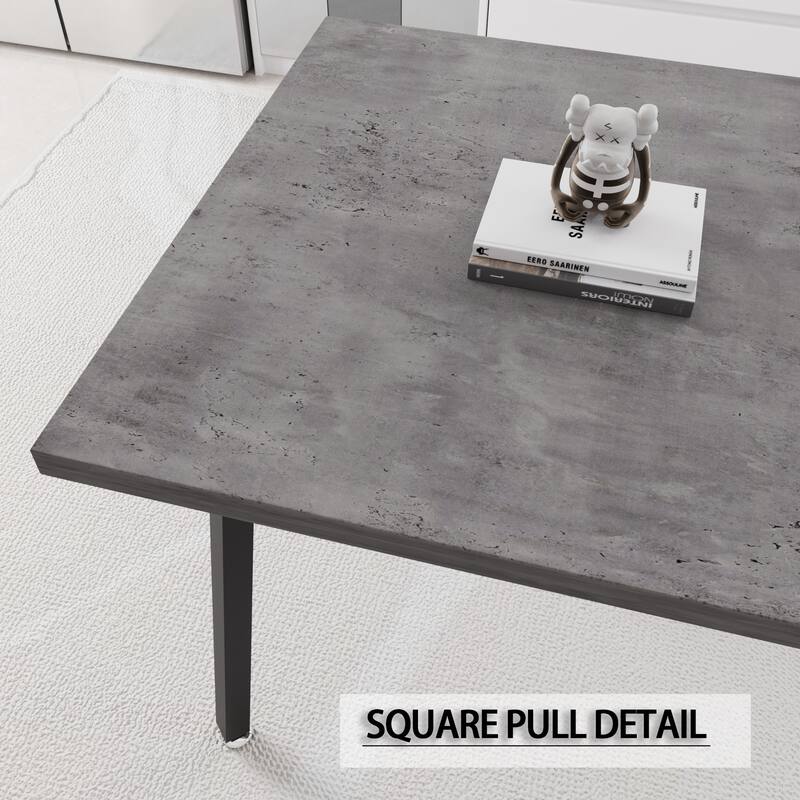 55.12-70.87"expandable modern kitchen dining table, rectangular MDF dining table for 4-6 people, medieval industrial style, with