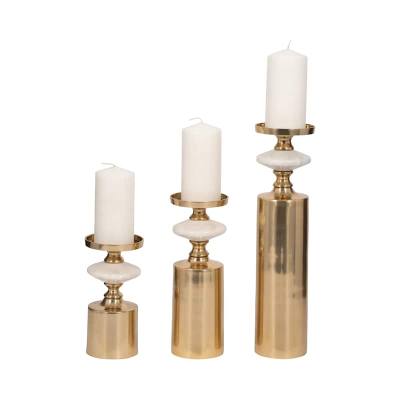 Modern Decorative Candle Holders with Silhouettes- Set of 3 - 9" - 12"