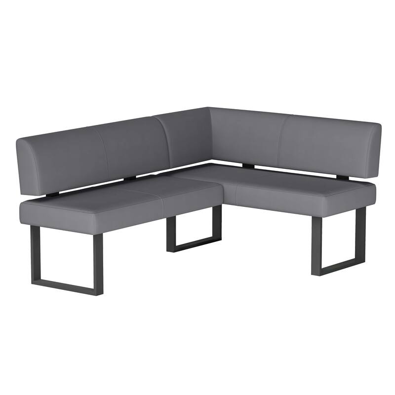 Somette Lillian 2-Piece Gloss Gray Dining Set with Dining Table & Nook