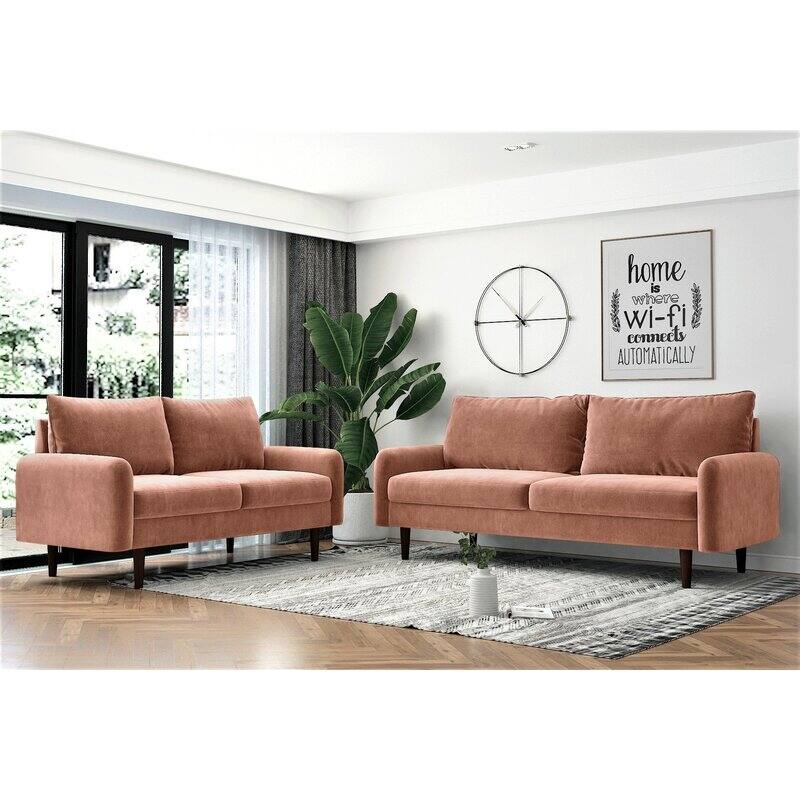 Greco 2 Piece Living Room Set - Pink