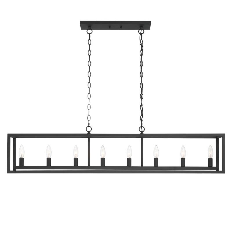 Modern Farmhouse 8-light 48In Rectangle Linear Chandelier for Dining Room with UL Certified