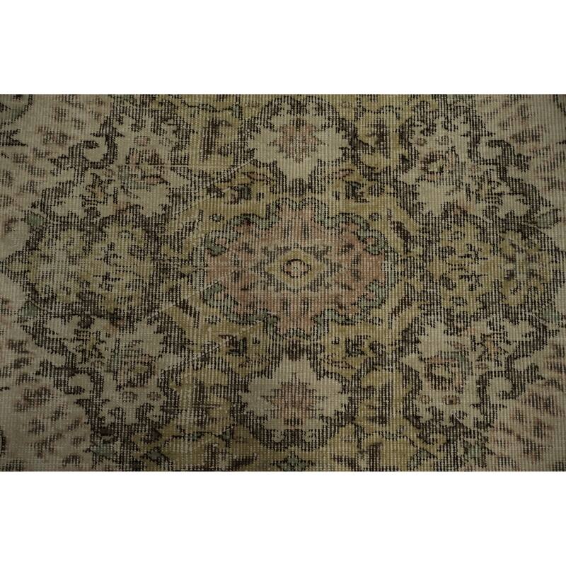 Hand Knotted Oriental 100% Wool Carpet Transitional Floral Beige & Ivories Anatolian Area Rug - 8' 2'' X 5' 8''