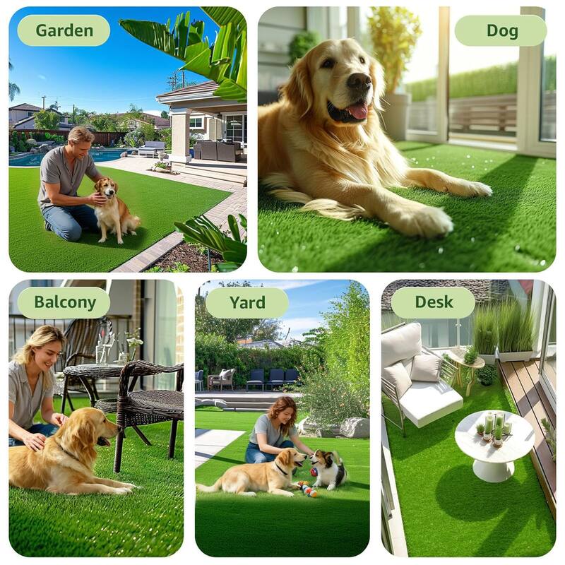 Anmytek Premium Artificial Grass Turf with Realistic Texture, UV Resistant, Multi Layer Drainage Backing - 3'6"