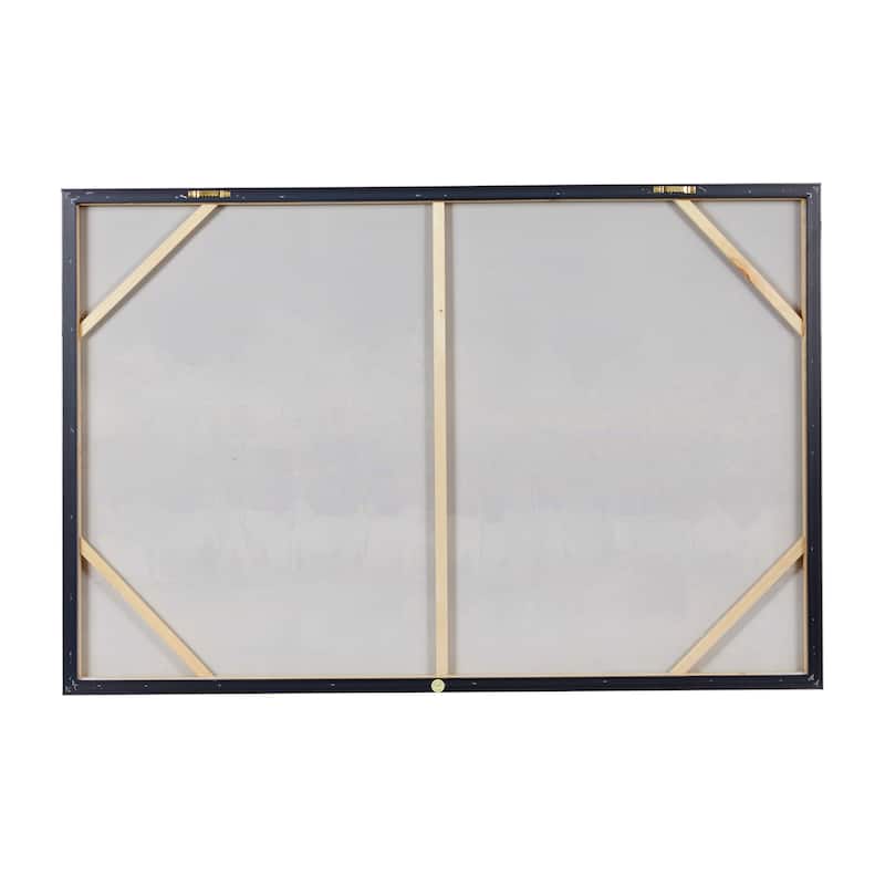Canvas Tree Framed Wall Art with Silver Frame - Gray - Roche River Decor