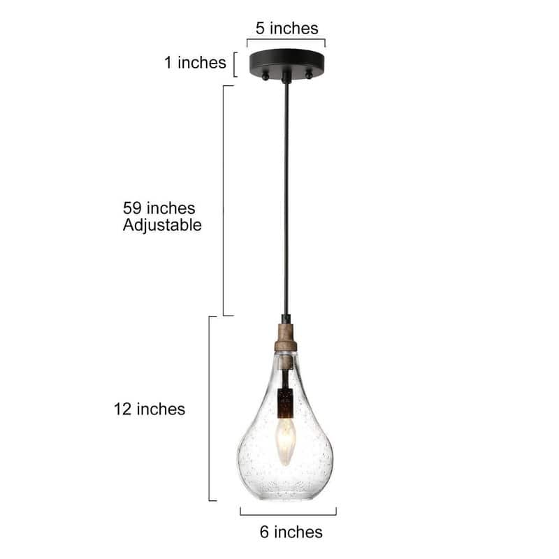 Marro Modern Farmhouse Mini Pendant Seeded Glass Teardrop Islands Lights Kitchen Dining Room