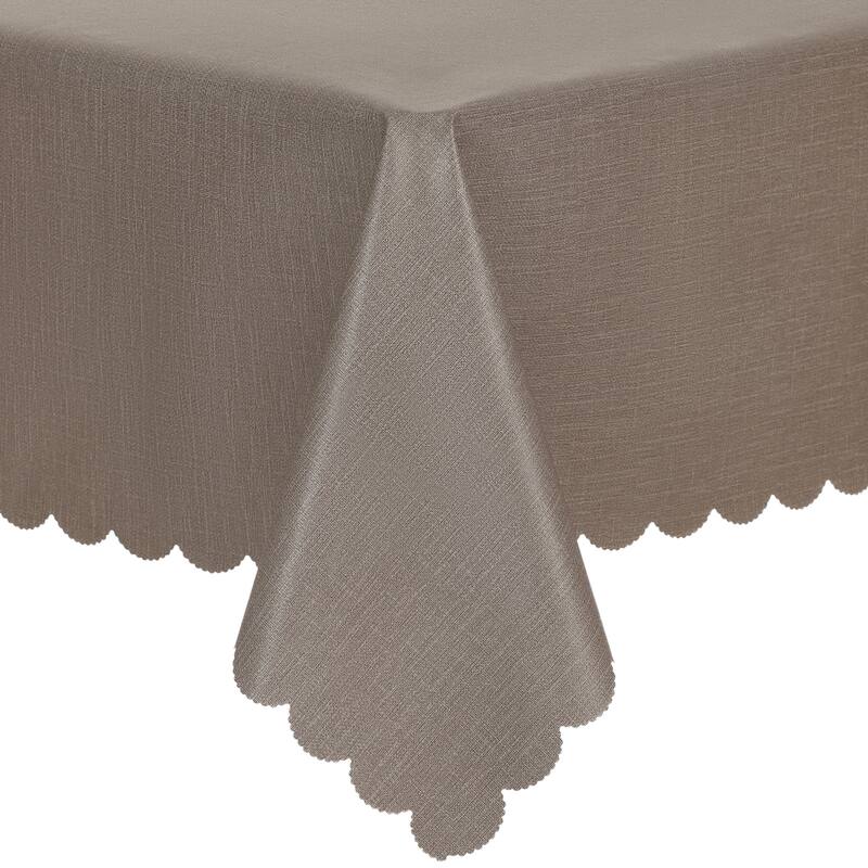 1 Pack Rectangle Tablecloth, Oil-Proof, Spill-Proof, and Water Resistance PVC Table Cover for Party Kitchen Dining Room - Brown - 55x87inch