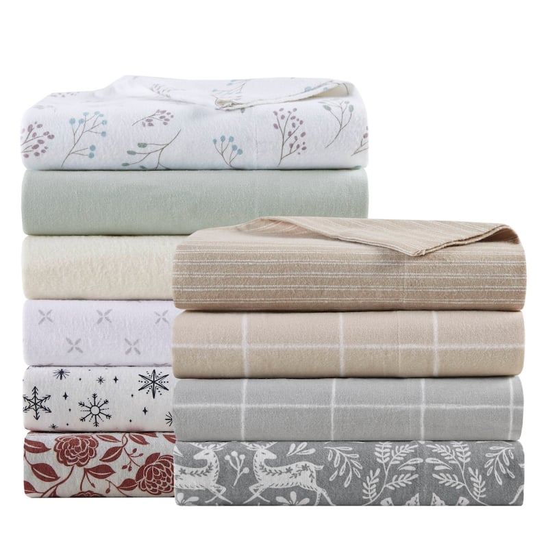 Madison Park Cozy Cotton Flannel Printed Sheet Set