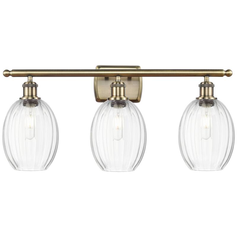 Innovations Lighting Endless Possibilities Ballston - Preston - 3 Light 26" Bulb Shade Bath Vanity Light - Antique Brass/Clear