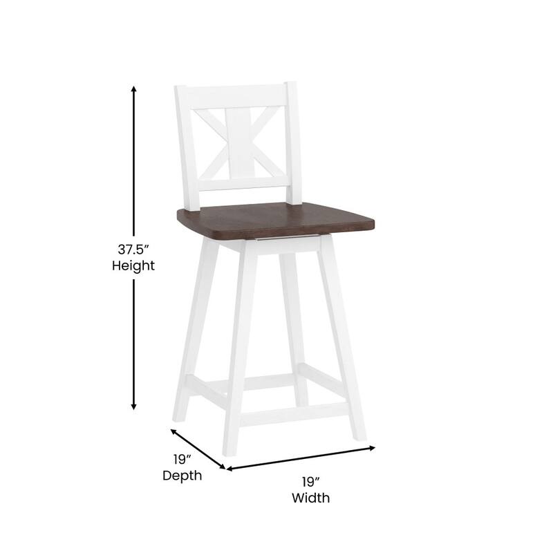 Commercial 360 Degree Swivel Wood Counter Height Stool