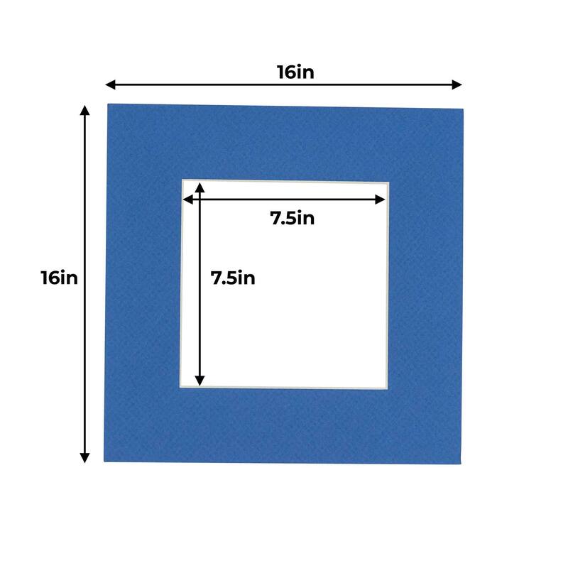 16x16 Mat for 8x8 Photo - Royal Blue Matboard for Frames Measuring 16 x 16 Inches - To Display Art Measuring 8 x 8 Inches