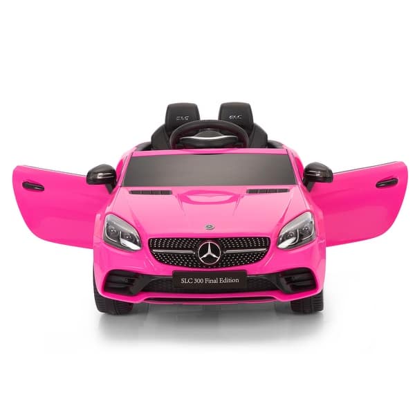 slide 2 of 12, Licensed Mercedes SLC300 12V Ride-On Car for Children with Easy Start, Belt Pink