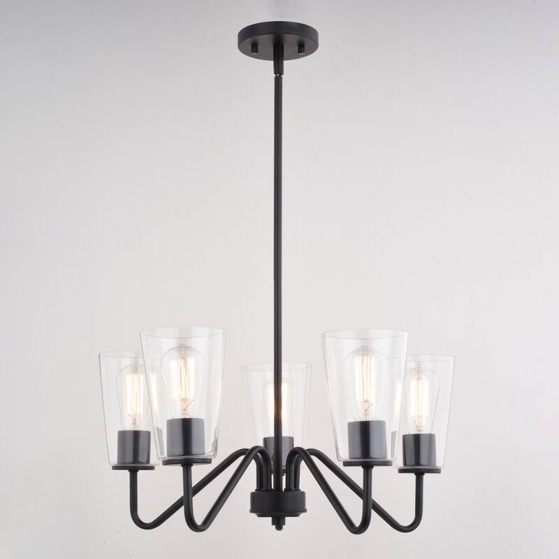 Beverly Chandelier Light Fixture Clear Glass Shade, LED Compatible