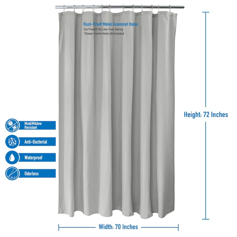 Elle Décor Soft Touch Waterproof Fabric Shower Curtain Liner in Blush