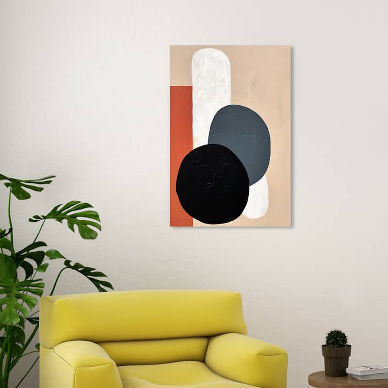 Wynwood Studio Canvas Abstract Abstract Bowling Black and Dark Orange Modern & Contemporary Wall Art Canvas Print