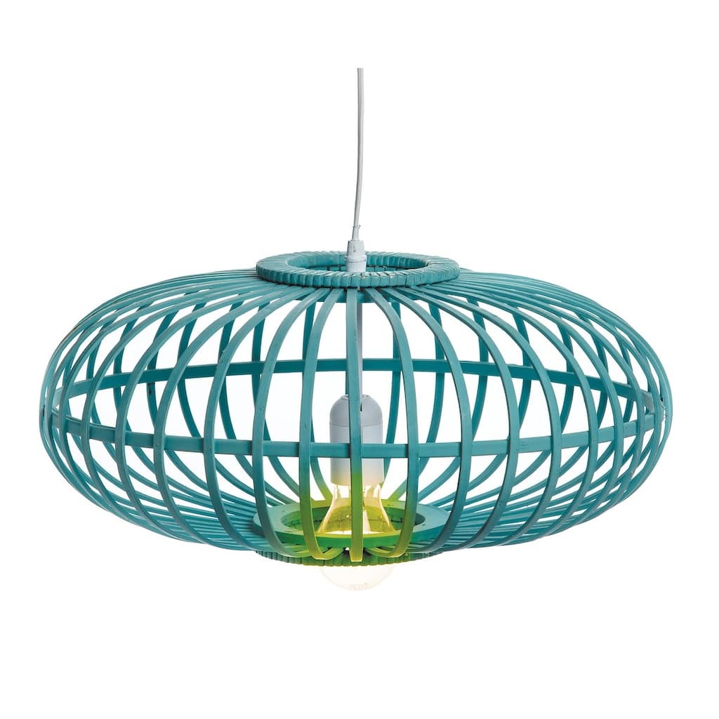 Oblong Bamboo Pendant Lamp