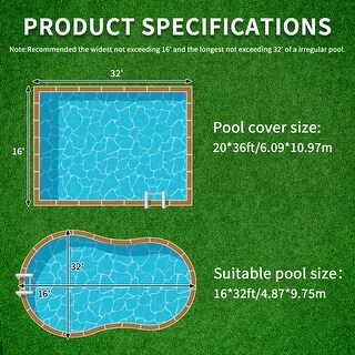 Polypropylene Green Rectangular In-ground Pool Safety Cover