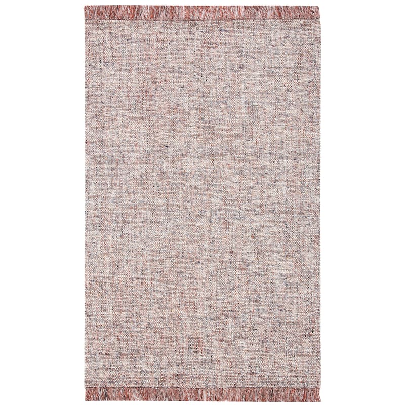 SAFAVIEH Handmade Vermont Larissa Wool Rug - 6' Square - Grey/Rust