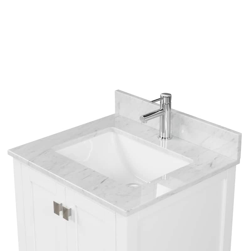 Blossom Geneva 24" Solid Wood Vanity w/ Marble Top, Sink & Mirror