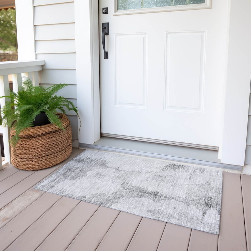 Machine Washable Indoor/ Outdoor Chantille Abstract Cloud Rug